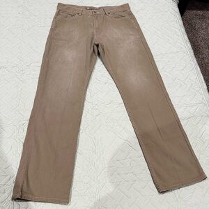 Victorinox Swiss Army Denim Boot Cut Pants Tan Khaki Mens Jeans Casual
